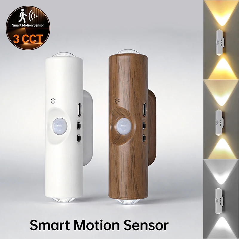 

LED Night Light with Motion Sensor RGB Rechargeable Magnetic Wall Lamp Mood Ambient Light for Cabinet Hallway Stair