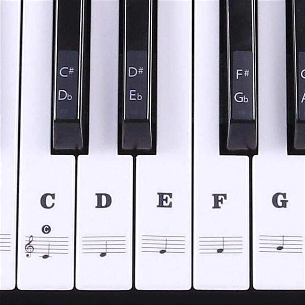 

A43MM 88 Keys 61 Keys 54 Keys Transparent Piano Keyboard Stickers Electronic Keyboards Stickers Tabs Musical Notes Key Stickers