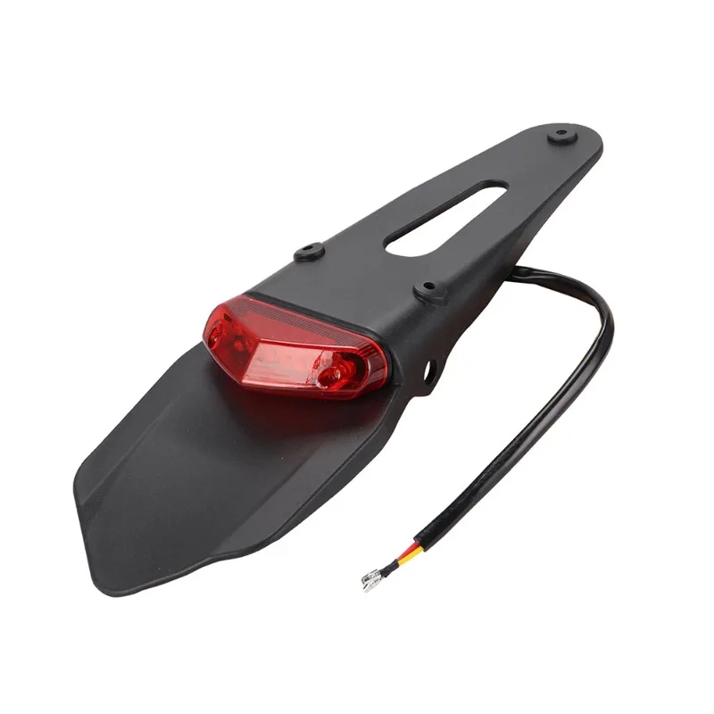 12V LED Taillight Brake Motorcycle Rear Fender Tail Light Dirt Bike Stop License Plate Lamp For Trail Supermoto Motocross Enduro