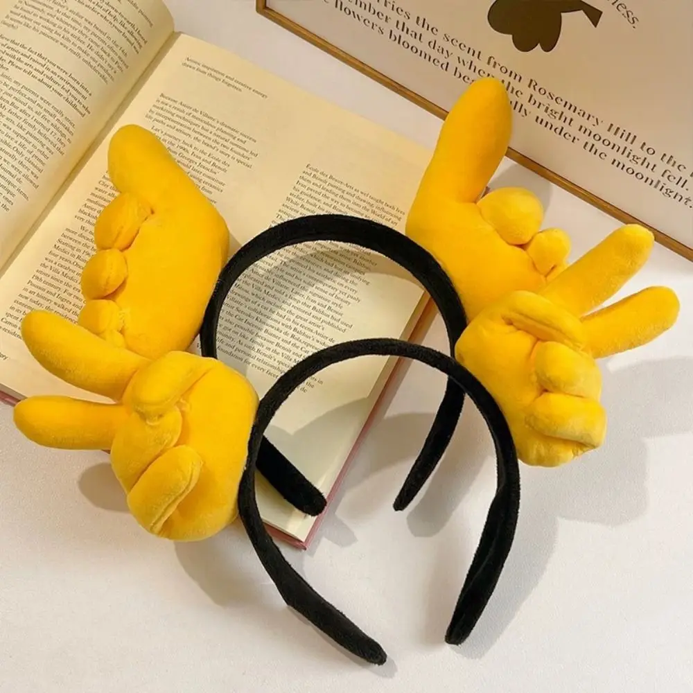 

Plush Funny Gesture Headband Hand Heart Give the Thumbs-up Plush Hairband Hair Ornament Party Dress Up Cosplay Hair Hoop Women