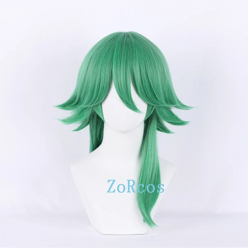 LOL Heartsteel Ezreal Cosplay Wig the Prodigal Explorer Green Cosplay Wigs Heat Resistant Synthetic Hair Halloween Role Play Wig