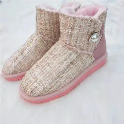 New Style Women Winter Boots Austalia Fashion Warm Brand Genuine Leather Snow Boots For Woman Shoes Botas Mujer