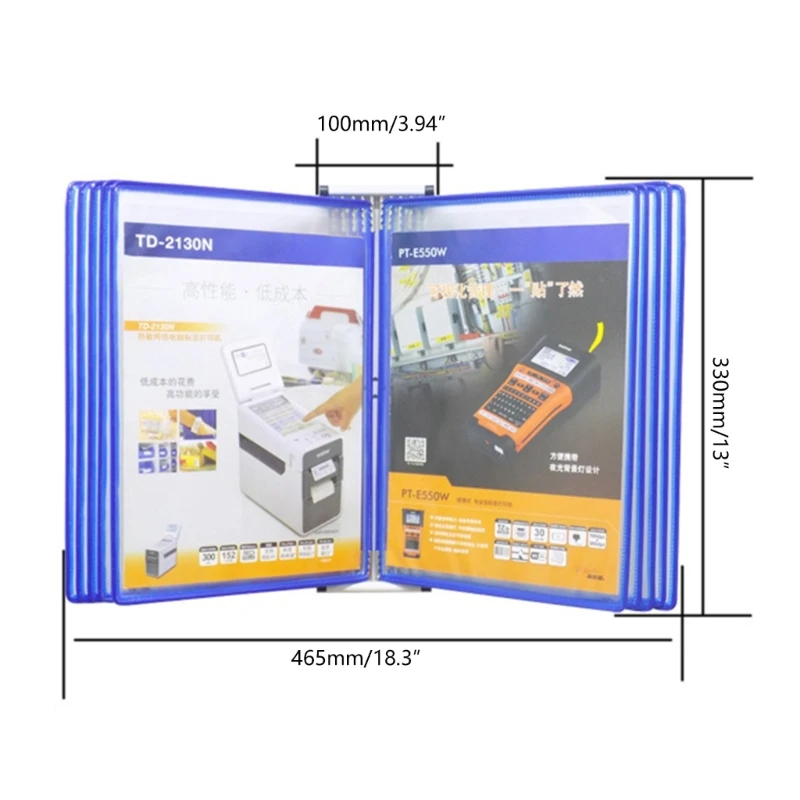 10 Easy-Loading Pocket Wall Mounted Reference Organizers for Workshop, Laboratory, Warehouse