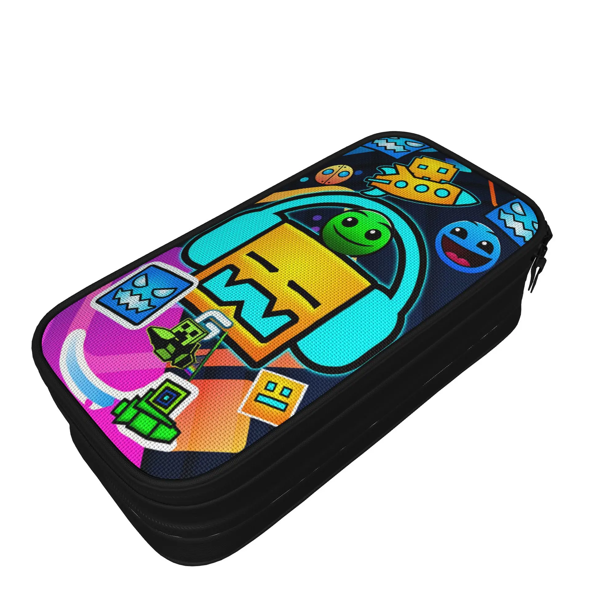 Aesthetic Pencil Case Geometry Gaming Dashed Pencil Box  School Pencil Cases Girls Boys Zipper Custom Stationery Organizer