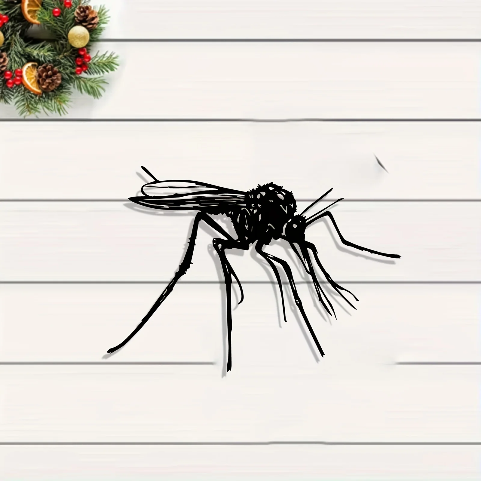 Modern Mosquito Metal Wall Art, Realistic Flying‑Insect Iron Sculpture Mural, Weather‑Resistant Bug‑Themed Wall Decor