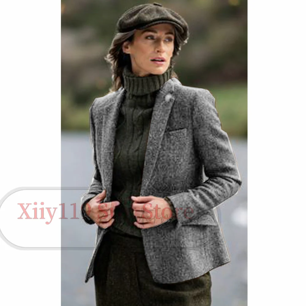 Women's Jacket Herringbone Single Breasted Business Casual Jacket Sheepskin Coat for Women Korean Reviews Many Clothes Coat