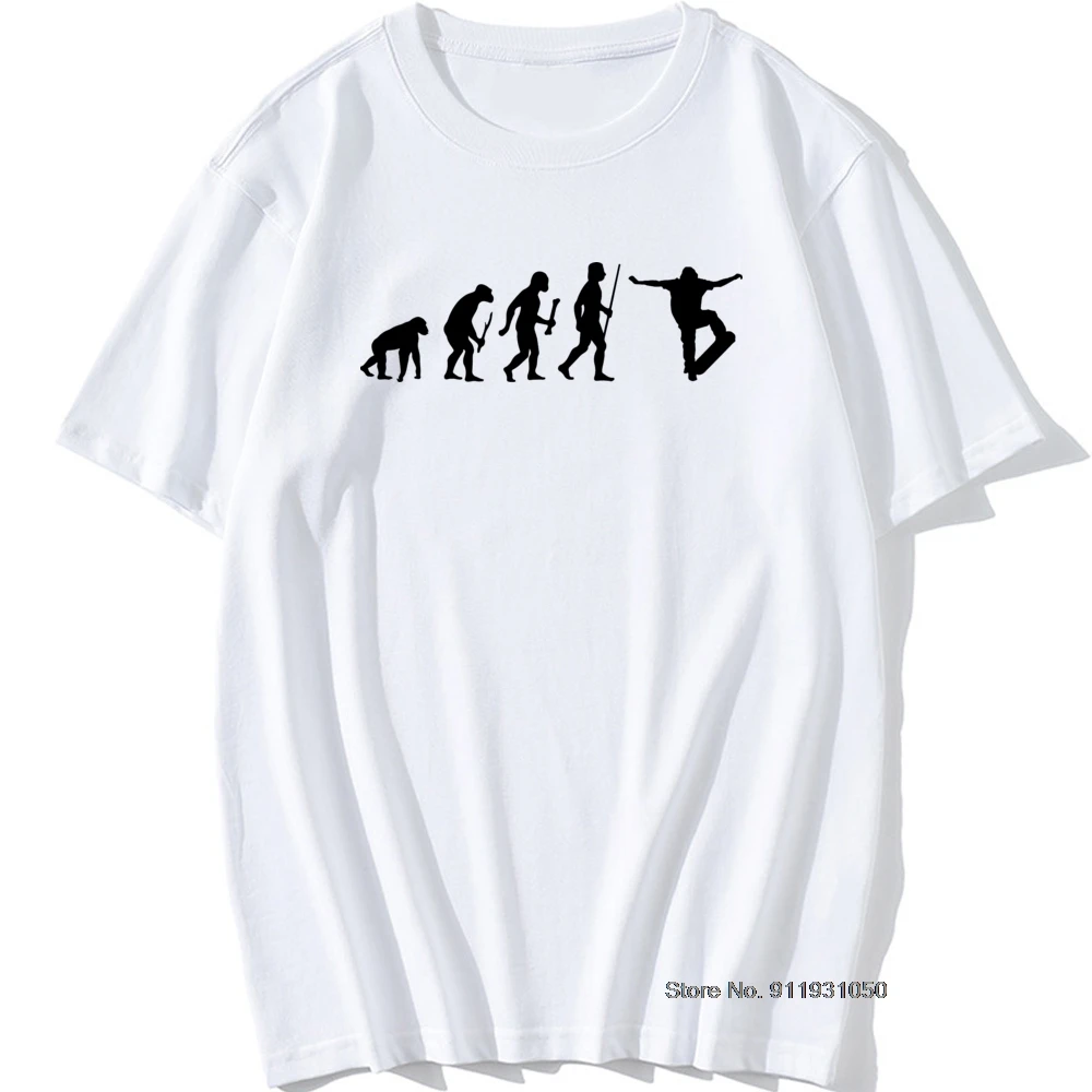 Human Beings Skate Evolution Print Graphic Men's T-shirt 100% Cotton O-Neck Summer Ventilation Men's Top Short Sleeve