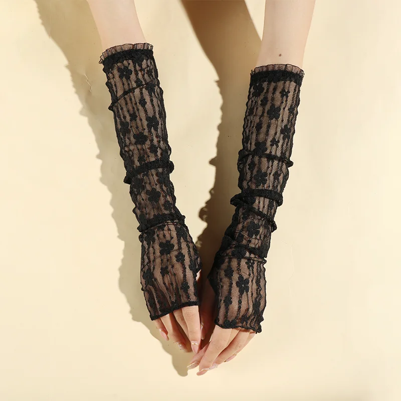 Photography Background fashionable glitter mesh long lace glove Nail decor prop accessories sexy arm sleeves Manicure photo tool