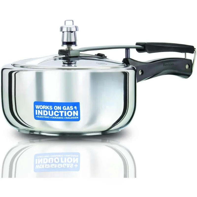 Stainless Steel Pressure Cooker, 3 L, Silver Color, B60, Exterior