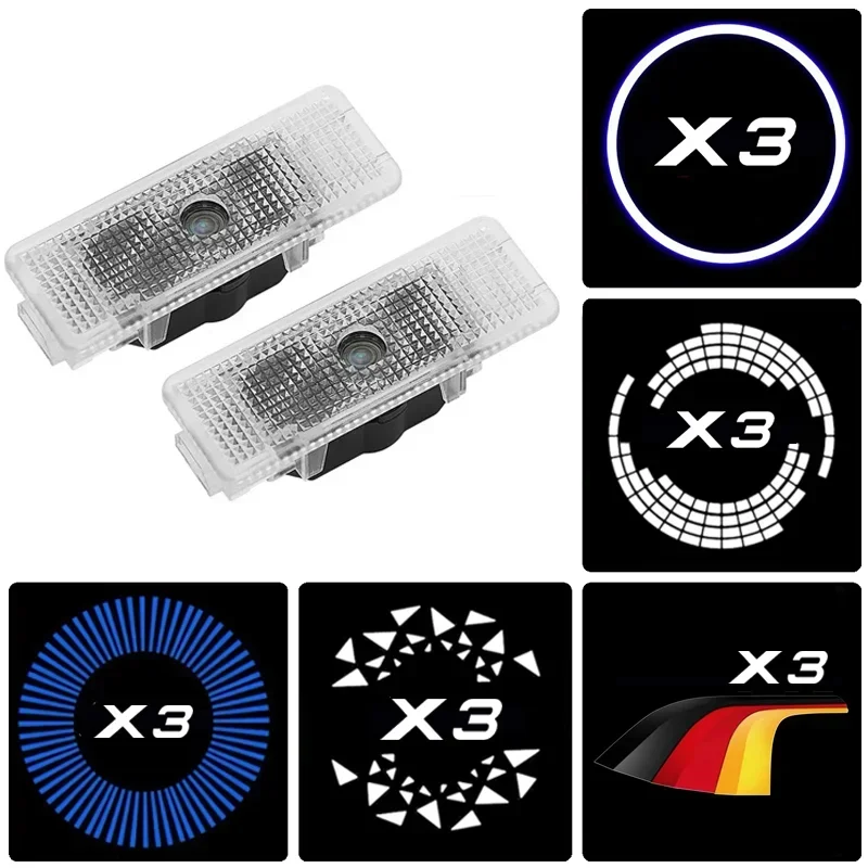 2PCS for BMW X3 G01 2018-2023 Logo LED Car Door Projector Welcome Lights Decor Shadow Courtesy Ghost Badge Lamp Accessories