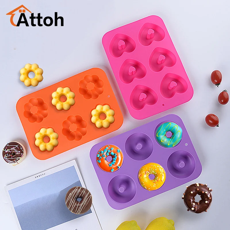 3 Pack Silicone Donut Pan For Baking Non-Stick Doughnut Pan 6 Cavity Heritage Bundtlette Cake Silicone Mold For Baking