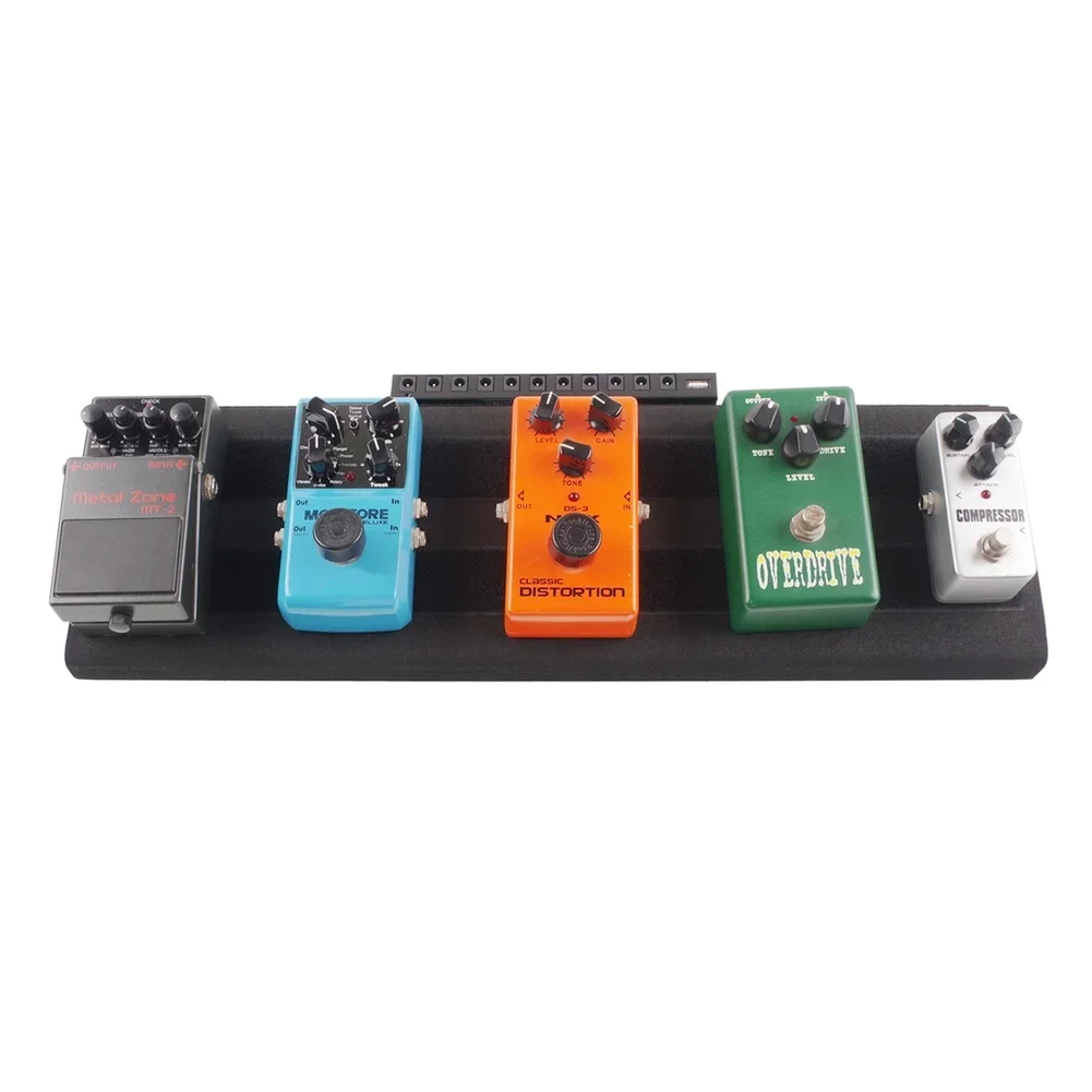 Lightweight EVA Guitar Pedalboard with Layered Design to Avoid Rear Pedal Activation and Central Cable Management for Tidy Setup