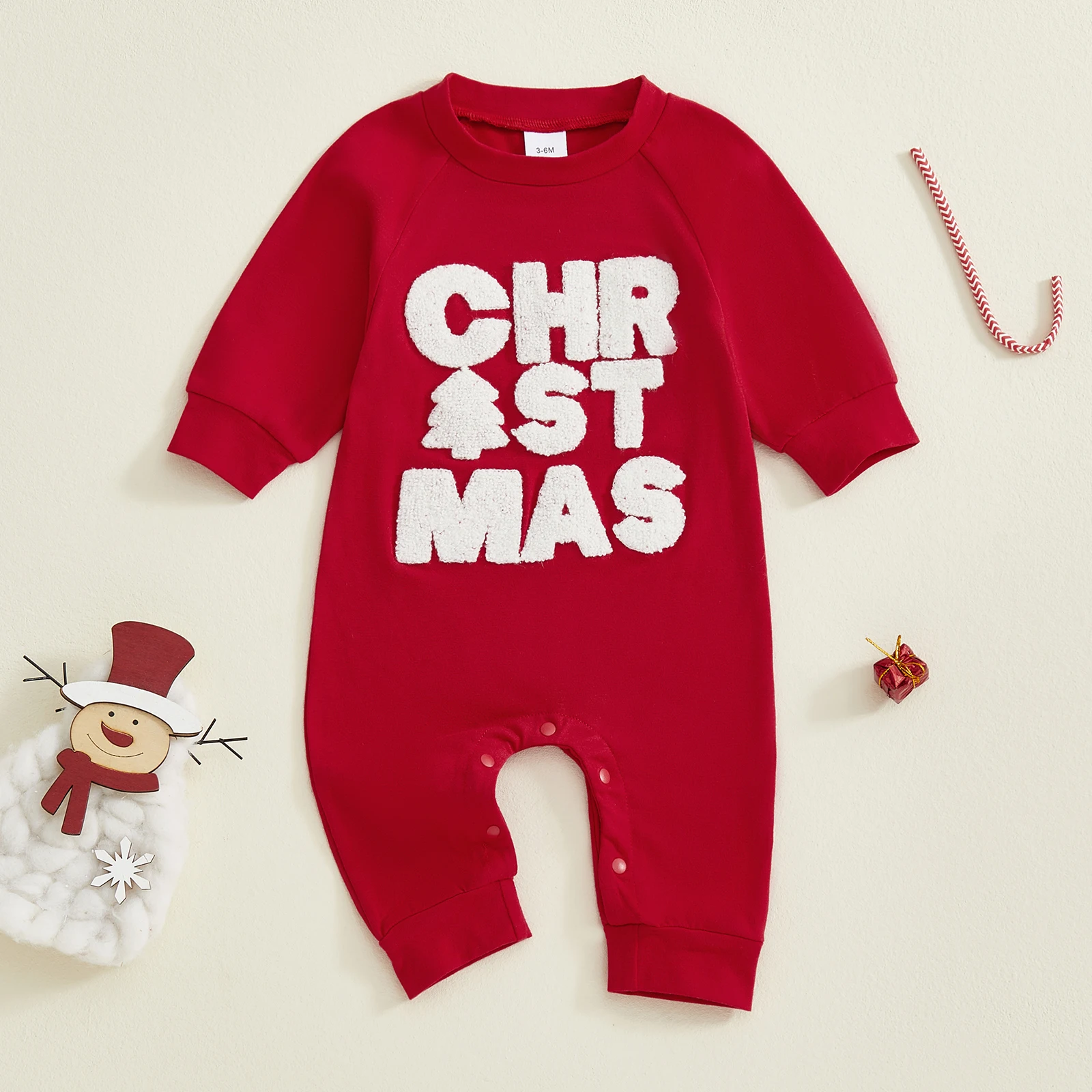 

Lioraitiin Рождественский свитер для маленьких девочек и мальчиков, комбинезон, повседневный комбинезон с длинными рукавами и вышивкой букв, милая одежда для малышей