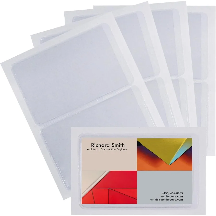 

C-Line Self-Adhesive Business Card Holders Side Load 2 x 3.5 Clear 10/Pack