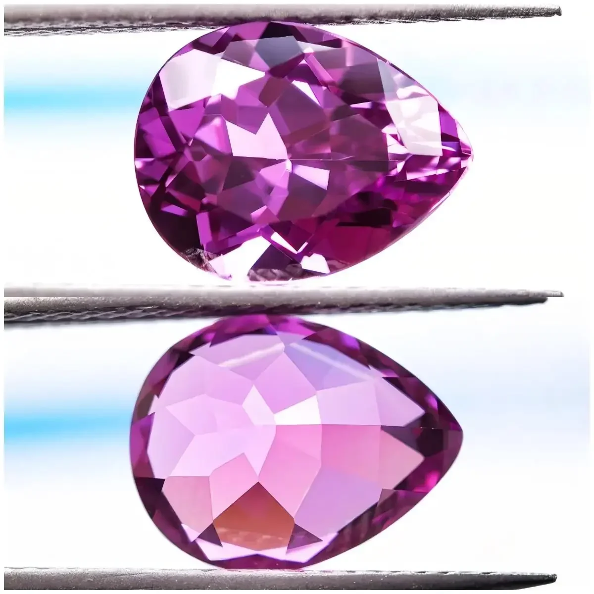 

Pear Shaped Lab Grown Sapphire purplish red and purplish blue Color DIY Ring Necklace Earrings Main Materials with Certificate