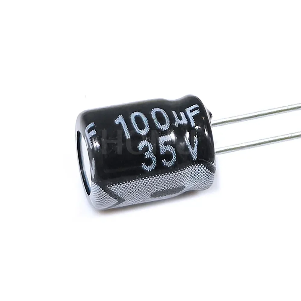 50 piezas ​ ​ ​ ​ ​ ​ 100uF 35V 100MFD 35 voltios 6*7mm condensador electrolítico de aluminio Radial 100mf35v 100uf35v 35v100mf 35v100uf ±20% ​