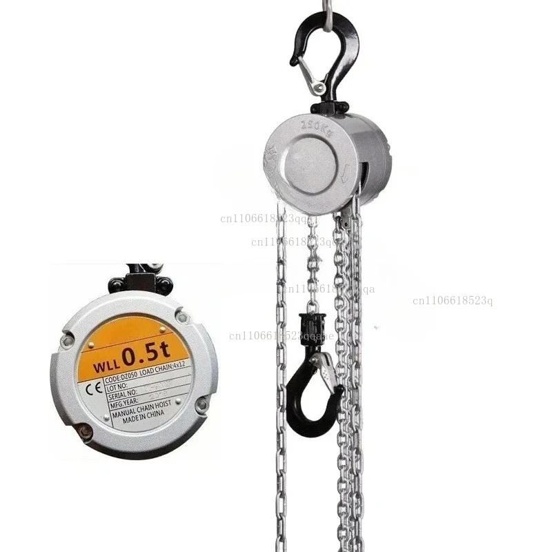 Mini Chain Hoist Aluminum Alloy Hand Cranked Chain Hoist 0.25/0.5 T Portable Manual Lever Block Lifting