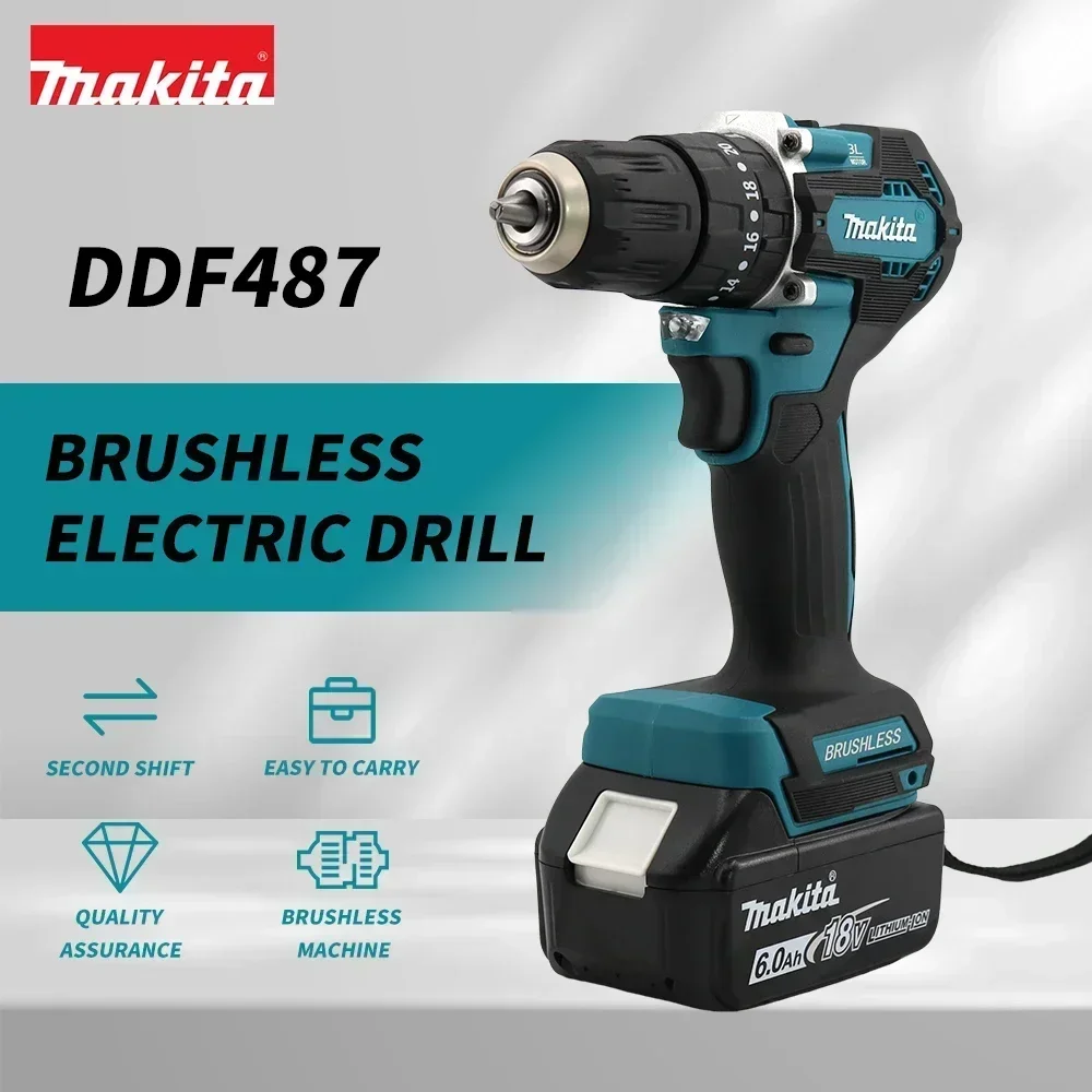 

Makita DDF487 Cordless Drills 1700rpm No Battery Impact Drill Cordless 13mm Electric Screwdriver Makita 18V Battery Power Tool