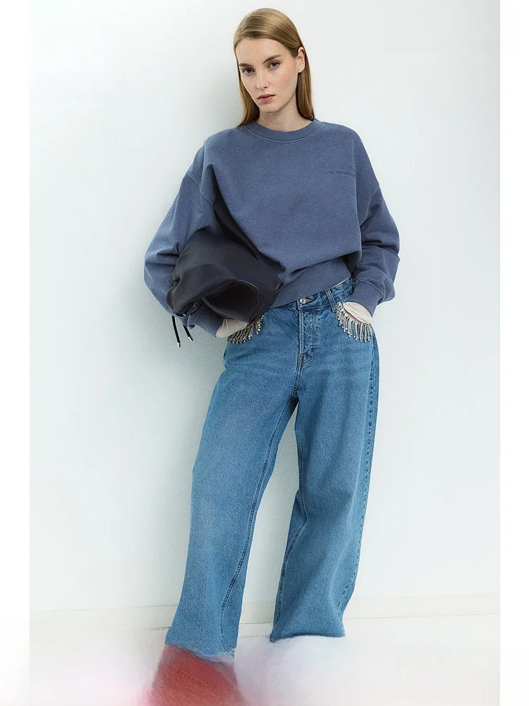 

Женская толстовка H&M с буквенным принтом, 100% хлопок, удобная мягкая ткань, модная уличная одежда