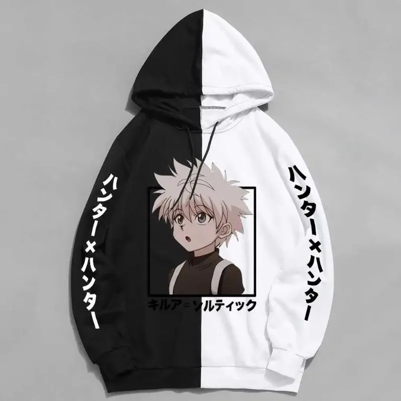 Anime Hunter × Hunter Killua Zoldyck Printed Men/Women Hoodie Casual Loose Fashion Sweatshirt Unisex Streetwear Harajuku Tops