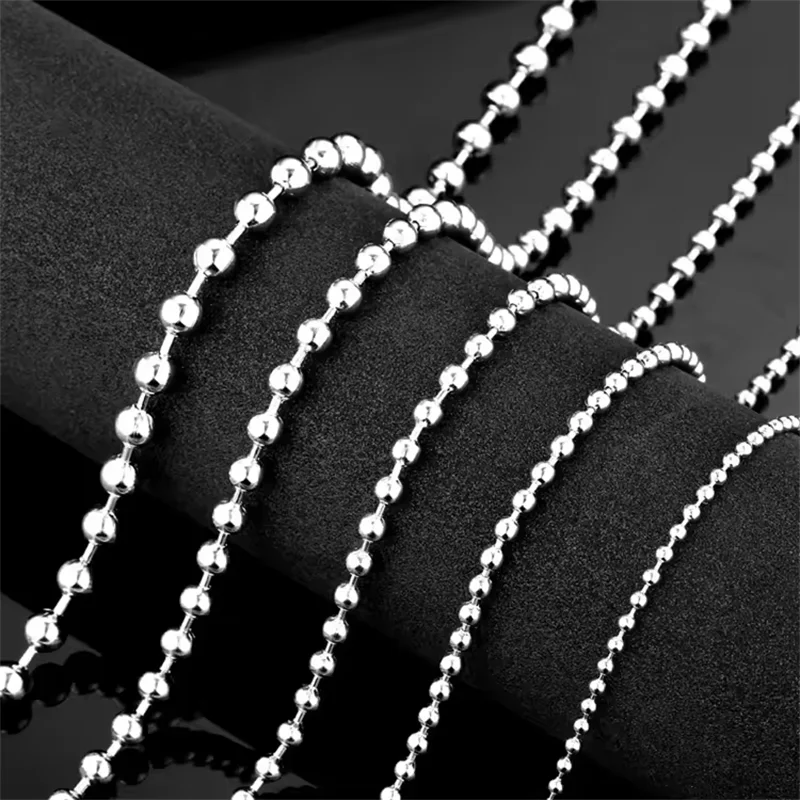 BEIER Stainless Steel Ball Chain For Pendant Men\'s Chain Trendy Titanium Steel Round Bead Chains Necklace  Wholesale