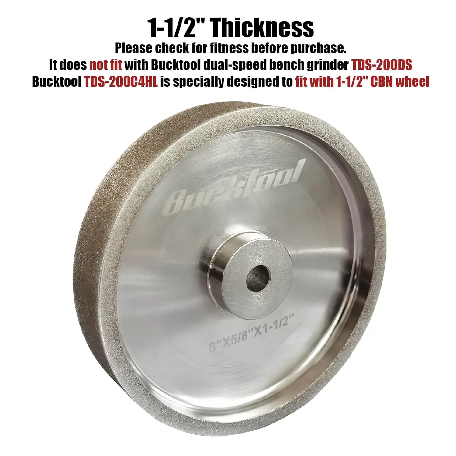 320 Grit 8 Inch CBN Grinding Wheel, 1.5