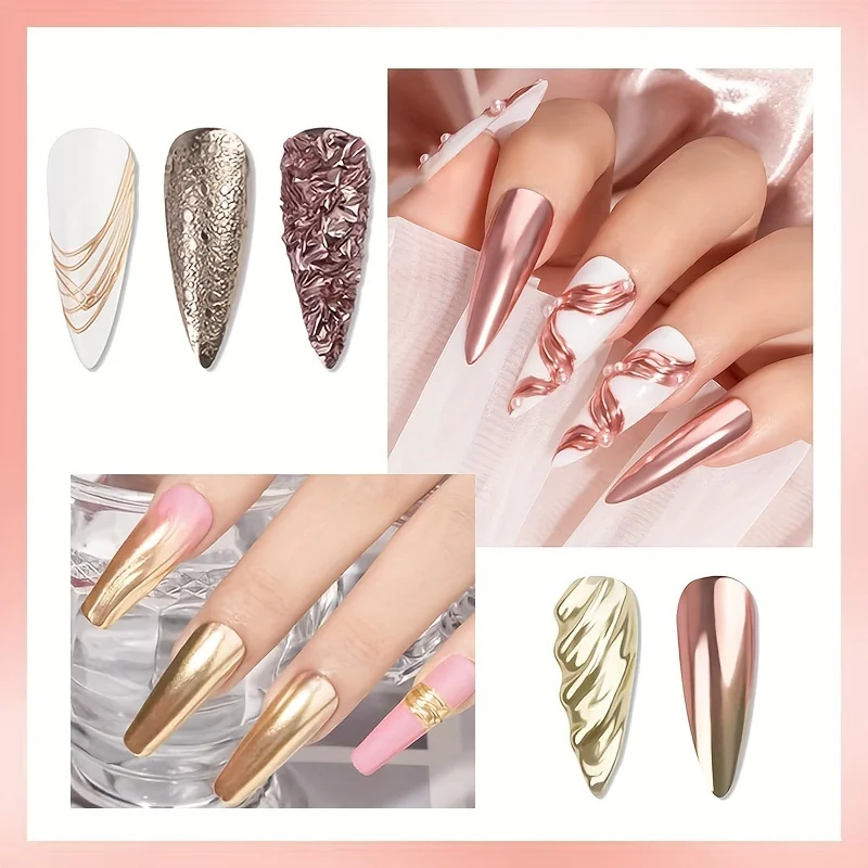 6 Farben Glitzer Nagel pulver Palette - Metallic Spiegel effekt Gel politur für DIY Nail Art und Salon verwenden