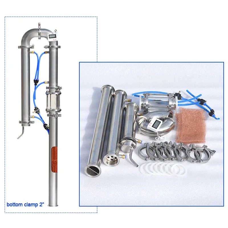 

Трубчатая дистилляционная колонна 2 дюйма, дистиллированное оборудование с аналогичным производством спирта, для домашнего пивоварения, бренди, водки, виски, Дистилляция