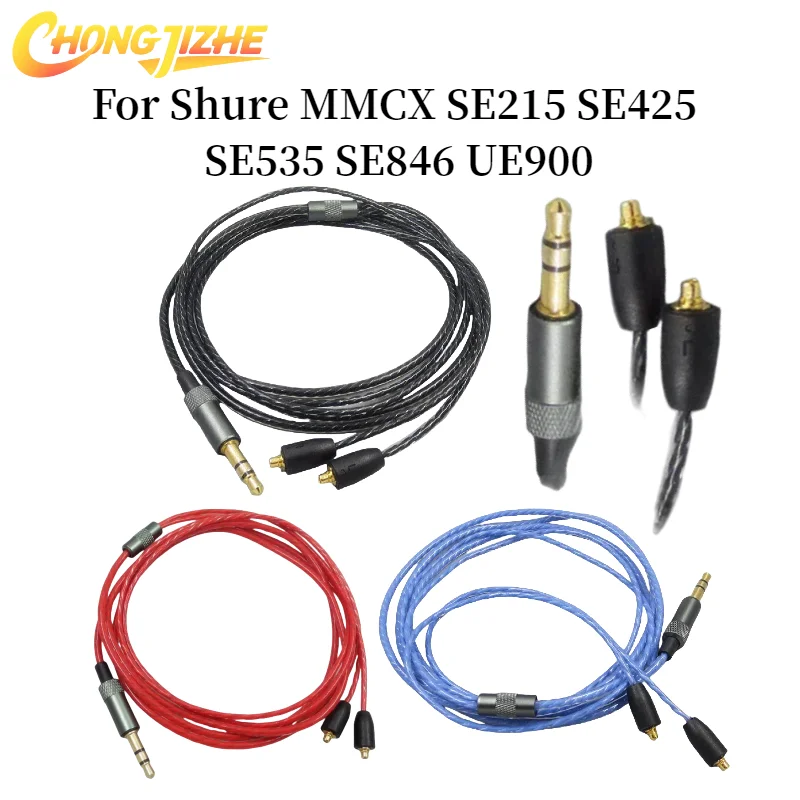 

CHONGJIZHE Replacement Audio Cable for Shure MMCX SE215 SE425 SE535 SE846 UE900 Westone Headphones Black Blue Red 23 AugT1