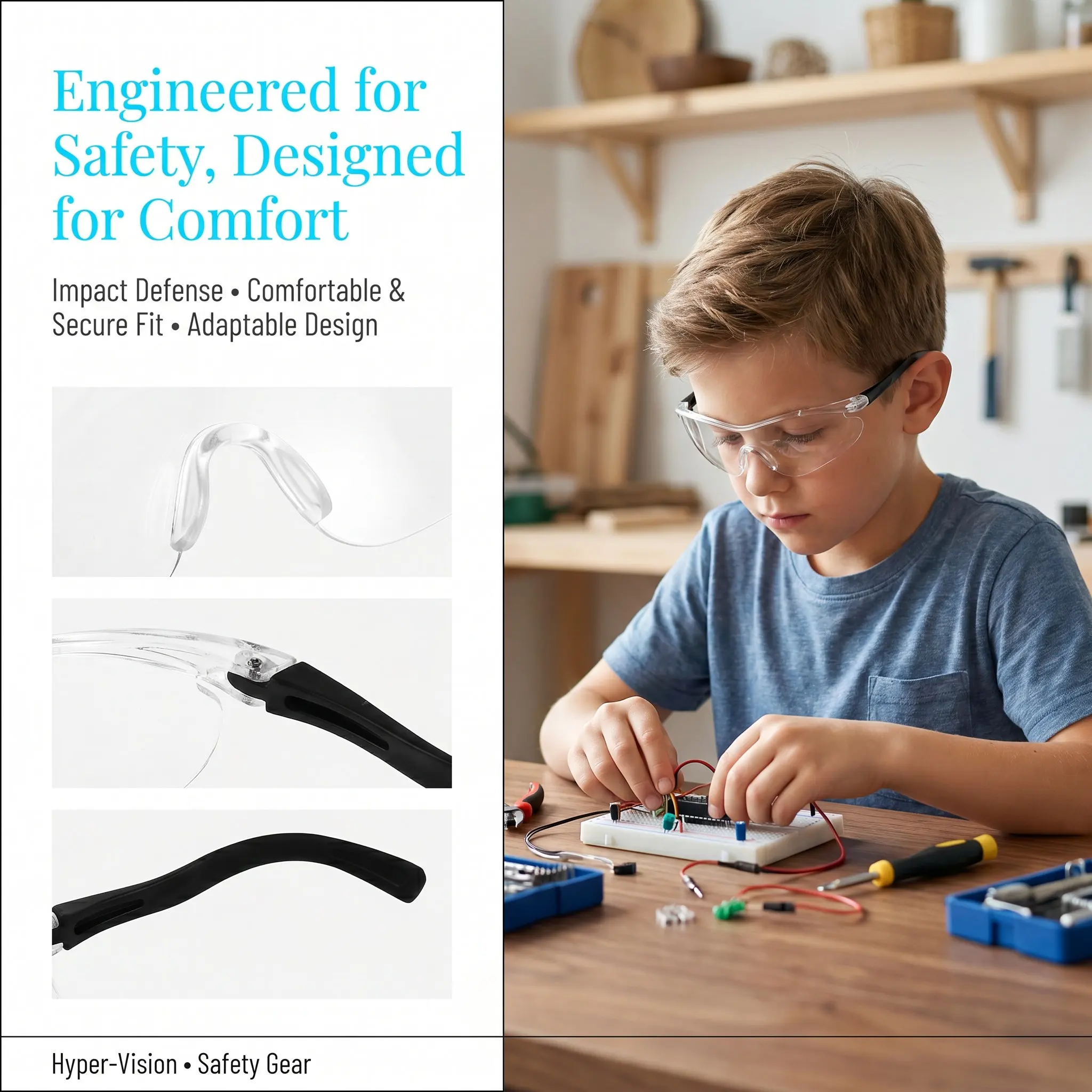 4Pcs Children Safety Glasses Impact Resistant Protective Eyewear Outdoor Activities Toddler Safety Glasses Scratch Resistant