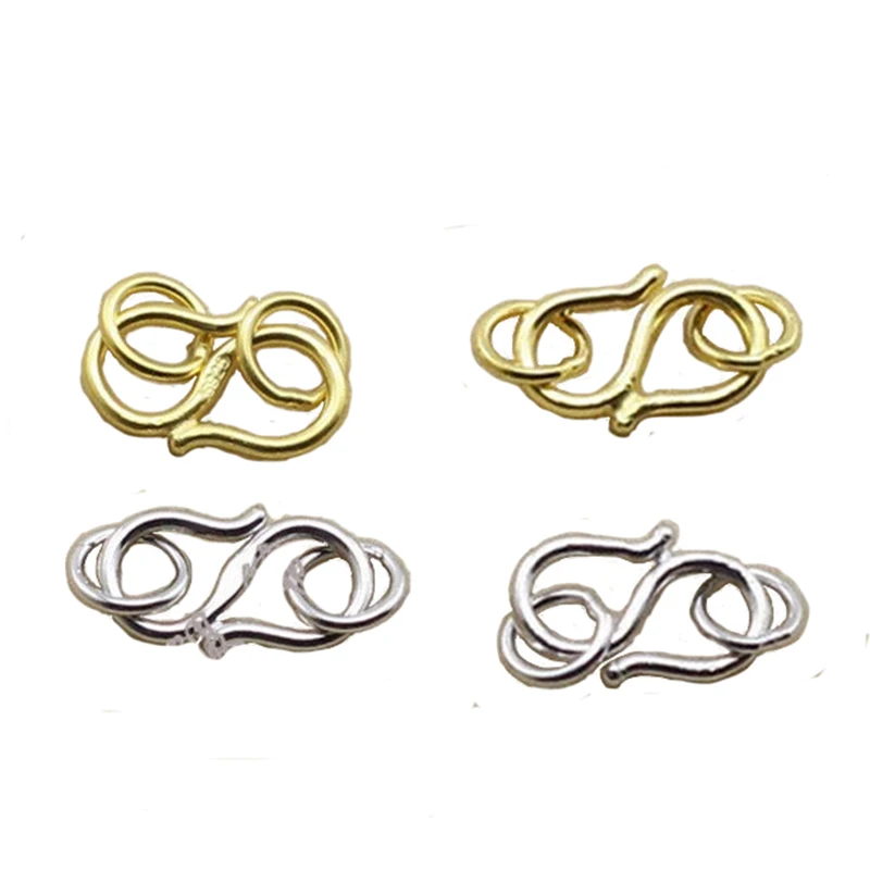 10pcs Clasps In Silver Real 925 Bracelets Hooks Sterling Close  Jump Rings S Design Wholesales Jewelry Handicrafts Components