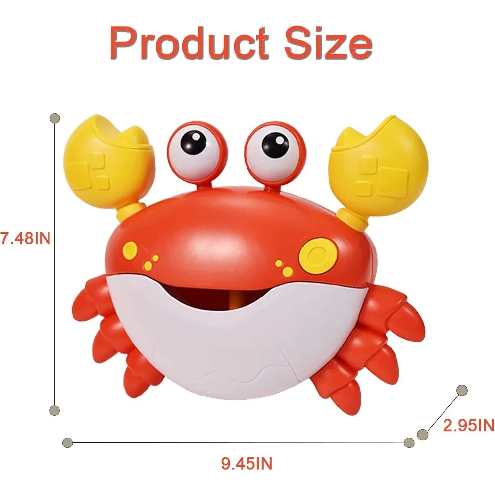 Bath Crab Bubble Machine for Toddler, Water Play, Brinquedos interativos pai-filho, Banheiro Water Play, Baterias não incluídas