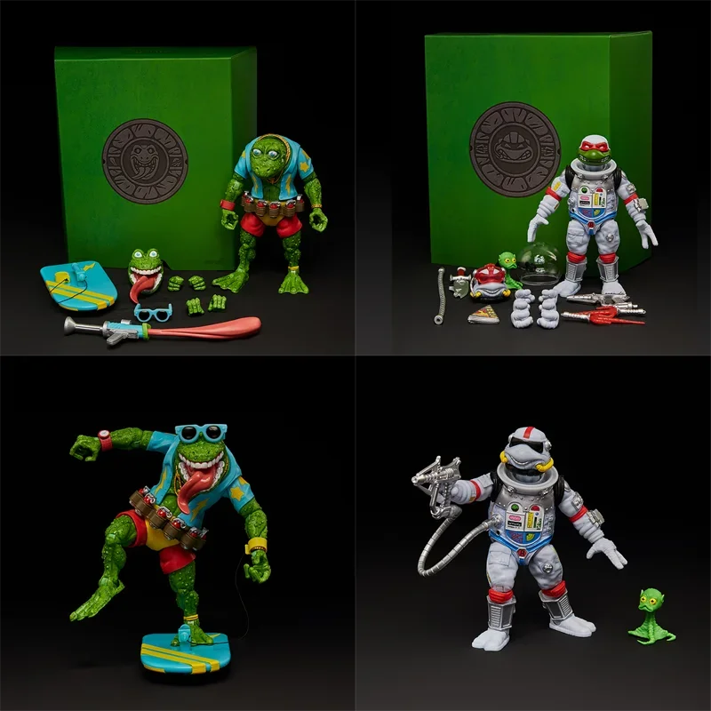 Super 7 Turtles Ultimates Wave 8 Anime Genghis Kikker Robot Rocksteady Raphael Shredder Action Figure Collection Model Gift