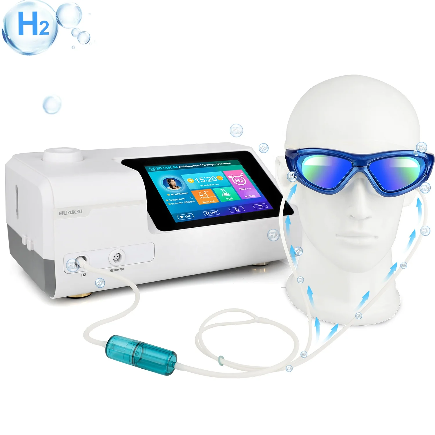 

Hydrogen Inhalation Device 300 ml Hydrogen Gas Inhalation with Eye Mask Therapy CE Certificate