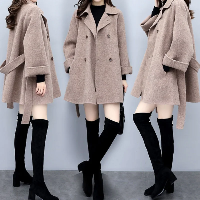 

Women's Autumn Winter Tweed Set ort Skirt Slimming High Waist Wide Leg Faionable Korean Sle Two Piece Suit