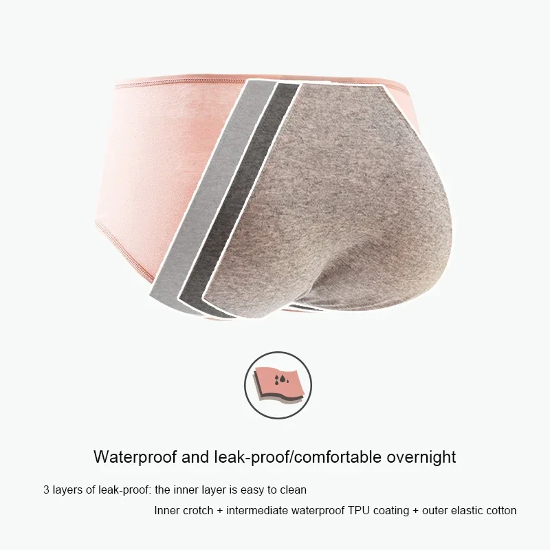 Calcinha para menstruação algodão período fisiológico à prova de vazamento calcinha menstrual feminina cintura média culotte roupa interior sexy