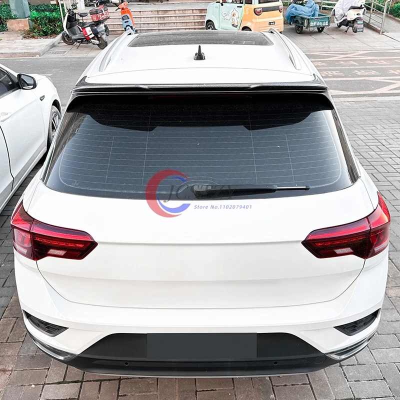 Глянцевое черное заднее крыло спойлера для VW T-ROC MK1 A11 TSI TDI R R-line SUV 2017-2024, крышки спойлера на крышу, обвесы, тюнинг Глянцевое черное заднее крыло спойлера для VW T-ROC MK1 A11 TSI TDI R R-line SUV 2017-2024, крышки спойлера на крышу, обвесы, тюнинг