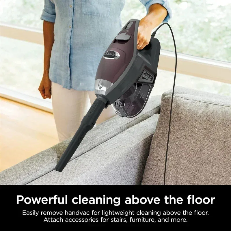 TGBFShark HV322 Rocket Deluxe Pro Corded Stick Vacuum LED Headlights,XL Dust Cup,for Pet Hair Pickup,Converts to a Hand Vac,Ali