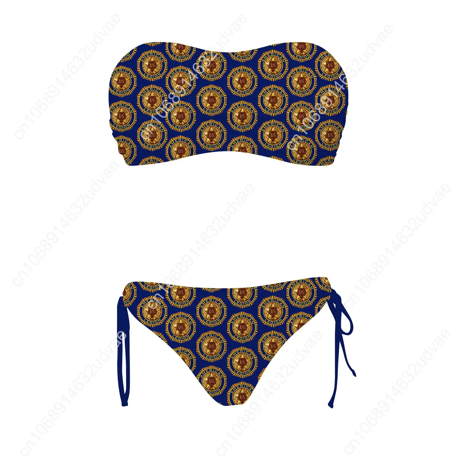 American Legion Logo Swimsuit Womens Drawstring Two Piece Set Bathing Suits Personalized Swimwear Bikini Customize Beachwear