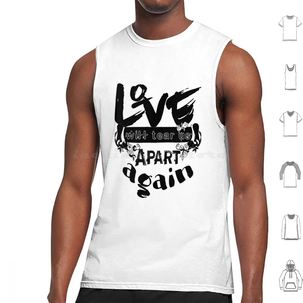 El amor nos desgarrará, nuevamente. Camisetas sin mangas con estampado de algodón Love Will Tear Us Apart Again Joy Division inglés