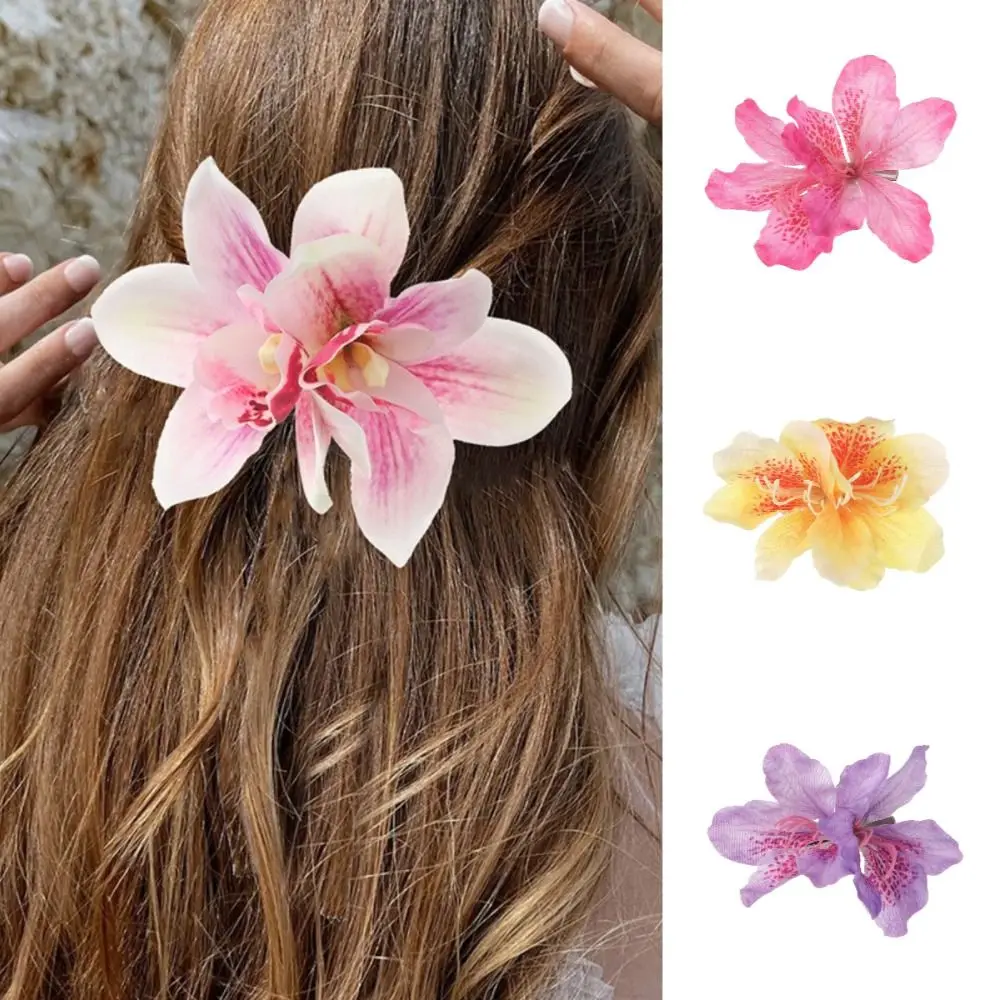 

Orchid Canna Bohemia Flower Hair Clips Hawaiian Beach Hairpins Headwear Hair Accessories Barrette Bridal