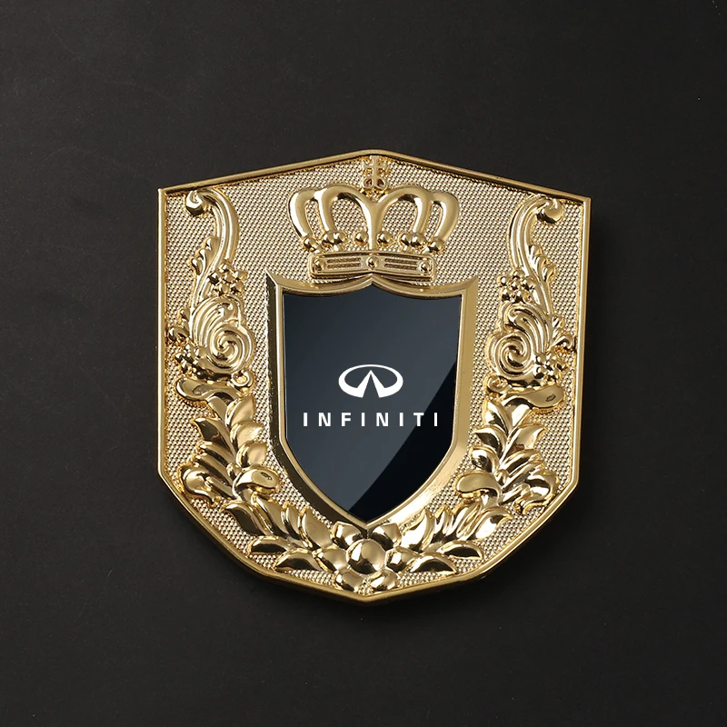 Crown shape car front grille stickers, car front grille metal stickers for Infiniti Logo Q50 Q70 QX70 FX35 Q30 G37 G35 Q60