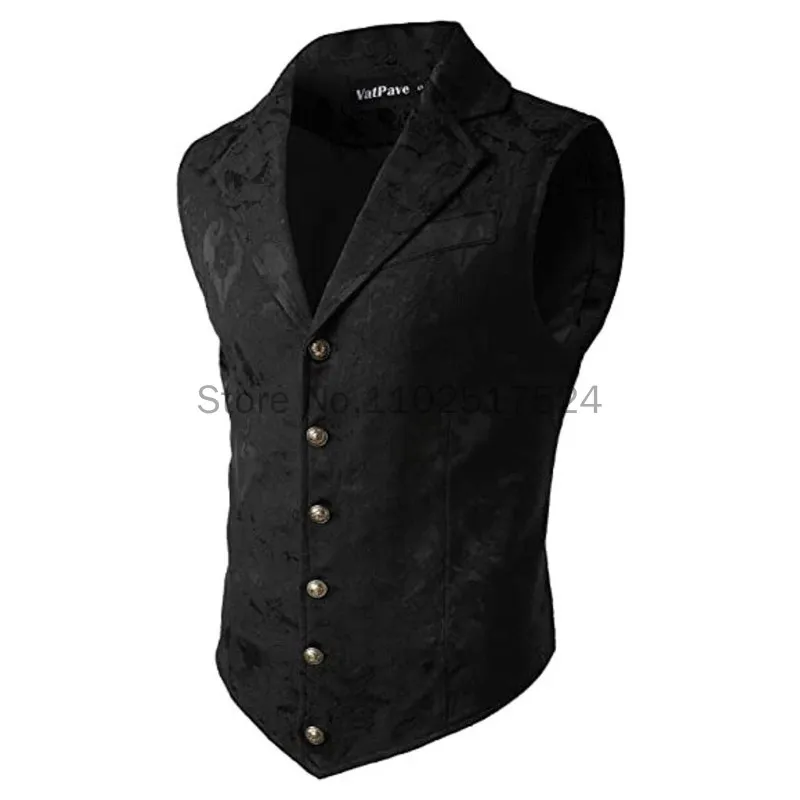 Mens Gotinc Jacket Victorian Suit Vest Steampunk Gothic Waistcoat Men\'s Casual Vest Stage Performance Costume Evening Dress