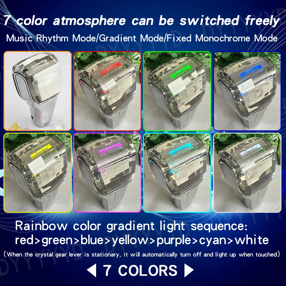 Gear Shift For Dodge Journey Caliber Avenger Fiat Fierce LED Crystal Gear Shift Knob Stick Lever Car Automatic Gearbox Handle