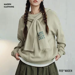 Maden Cape-style Hoodie for Women TREK Theme Prints Versatile Casual Pullover Autumn Layered Jacket Female Streetwear Sweatshirt