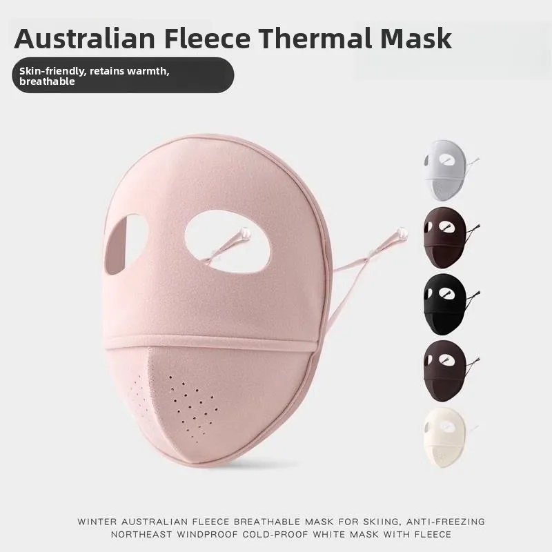 

Winter Cycling Face Mask Women's Fleece-lined Full Face Protection Windproof Warm Shape Sunshade Youth Unisex Mask