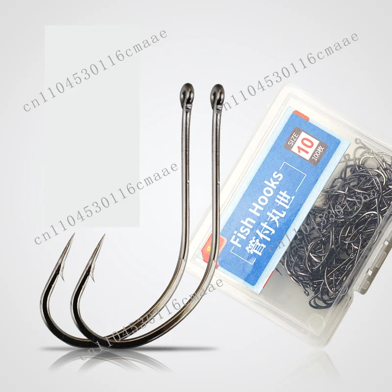 Boxed Ganfu Maruse Tubular Connection Long Shank Slim Bend with Barbed Hook Single Hook Carp Trench Fishing Hook