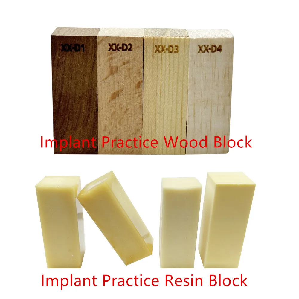 4pcs/set Dental Implant Practice Block Dentistry Alveolar Jaw Bone 4 Density Levels Simulated Bone Training Model Wood/Resin