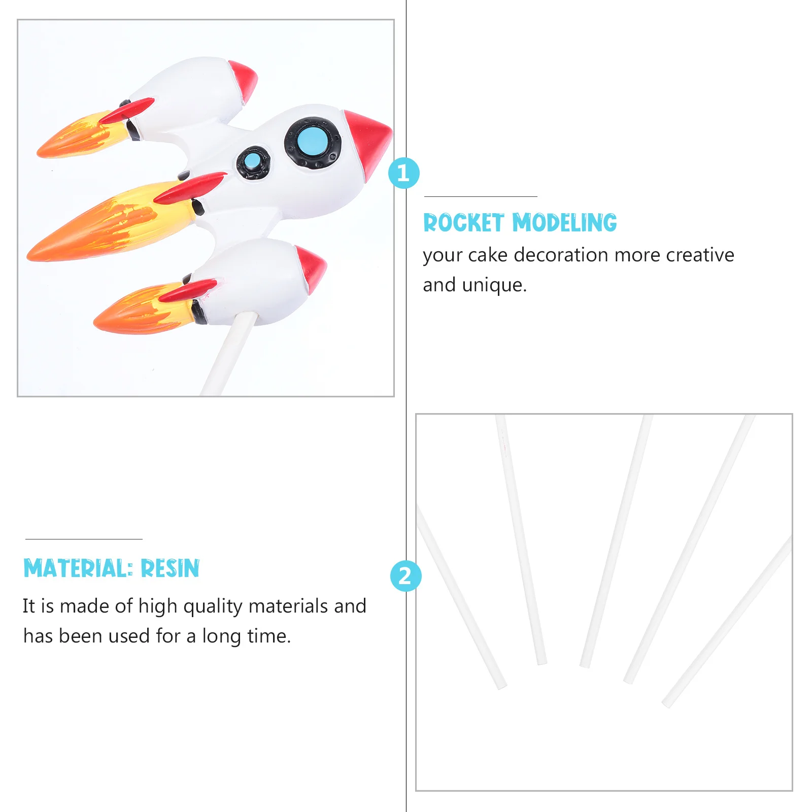 

4pcs Flag Resin Astronaut Decor For Birthday Birthday Picks Party Cupcake Cake Toppers Small Size Party Cake Ornament