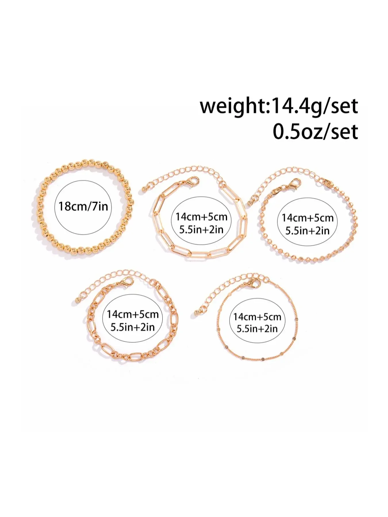 Simple Chain Bracelet & Beaded Bracelet, Metal Bracelet, Stacked Design Bracelets, Summer 2024 Bangles Set, Casual Stackable Matching Bracelet, All-match Jewelry, Streetwear Accessories As Friendship Bracelets, for Fall